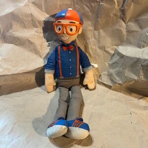 Blippi 16" Plush Toy Blue Orange Large Soft Body Plastic Head Jazwares 2019